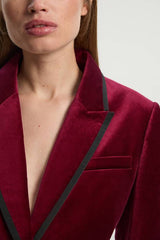 Petite Velvet Groisgrain Tailored Blazer