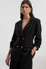 Compact Stretch Essential Tailored Double Breasted Blazer