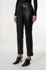 Leather Tailored Straight Leg Trouser