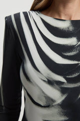 Tall Archive Graphic Print Long Sleeve Mini Dress
