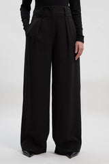 Petite Compact Stretch Essential Tailored Wide Leg Trouser