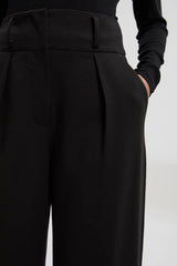 Petite Compact Stretch Essential Tailored Wide Leg Trouser