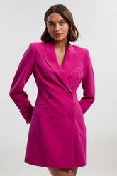 Petite Polished Tailored Double Breasted Blazer Mini Dress