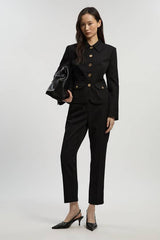 Textured Compact Stretch Tailored Jacket