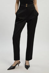 Textured Compact Stretch Tailored Straight Leg Trouser