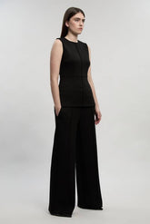 Petite Ponte Wide Leg Trouser