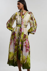 Petite Viscose Floral Print Woven Maxi Dress