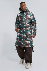 Camo Transparent Longline Puffer