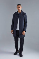Single Breasted Poly Twill Mac Jacket