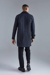 Single Breasted Poly Twill Mac Jacket