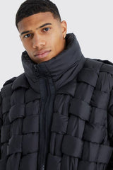 Hand Weft Nylon Puffer in Black