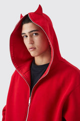 Oversized Devil Horn Hoodie