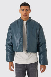 Boxy Pu Volume Padded Puffer Bomber