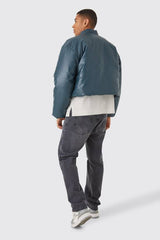 Boxy Pu Volume Padded Puffer Bomber