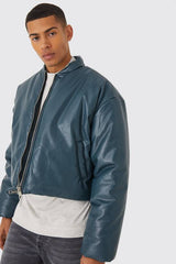 Boxy Pu Volume Padded Puffer Bomber