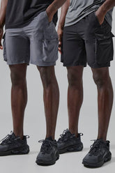 Man Active Lightweight 2 Pack 5inch Cargo Gym Short