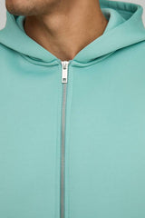 Oversized Zip Through Bonded Scuba Hoodie