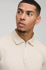 Slim Zip Neck Polo
