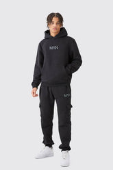 Regular Fit Man Hooded Cargo Tracksuit