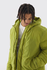 Oversized Ripstop Nylon Hooded Parka In Lime