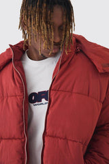 Tall Oversized Funnel Neck Hooded Puffer Jacket