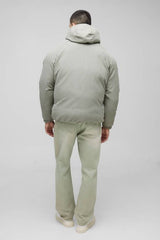 Man Extreme Heavy Padded Hooded Puffer Coat In Stone