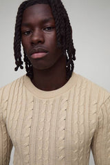 Muscle Fit Cable Knit Jumper
