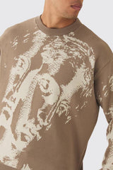Oversized Renaissance Face Knit Jumper