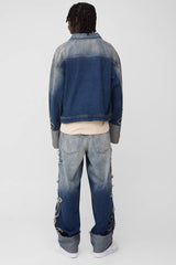 Relaxed Rigid Cross Applique Denim Jeans