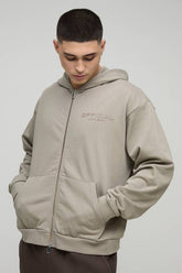 Oversized Boxy Heavyweight Zip Through Hoodie