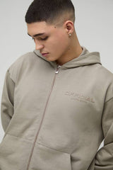 Oversized Boxy Heavyweight Zip Through Hoodie