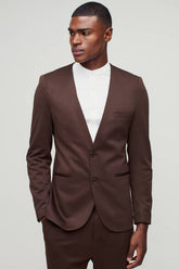 Slim Collarless Jersey Blazer