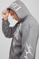 Oversized Zip Through Limited Graphic Hoodie