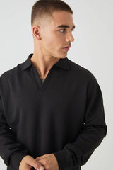 Regular Fit Heavyweight Interlock V Neck Polo