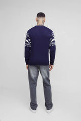 Tall Reindeer Fairisle Panel Christmas Jumper