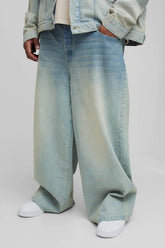 Plus Washed Baggy Fit Jeans