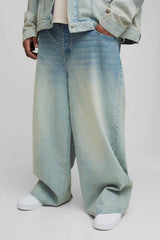 Plus Washed Baggy Fit Jeans