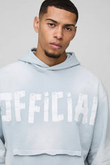 Oversized Boxy Official Distressed Pocket Hoodie