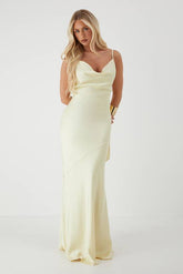 Premium Satin Bow Back Bias Cut Bridesmaid Dress