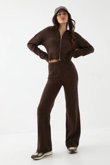 Boucle Knitted Hoodie and Trouser Co Ord