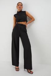 Shoulder Pad Top and Tailored Trouser Co Ord