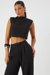 Shoulder Pad Top and Tailored Trouser Co Ord