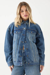 Vintage Wash Oversized Denim Jacket
