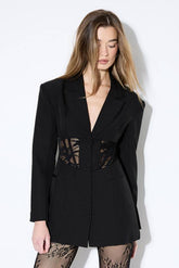 Lace Inserted Corset Blazer Dress