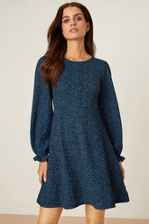 Petite Blue Spot Printed Mini Dress
