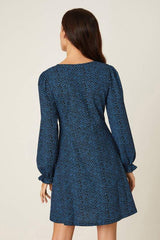 Petite Blue Spot Printed Mini Dress