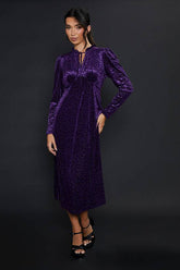 Leopard Burnout Long Sleeve Midi Dress