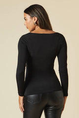 Twist Front Long Sleeve Top