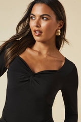 Twist Front Long Sleeve Top