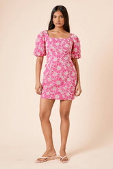 Petite Cutwork Floral Scalloped Edge Mini dress